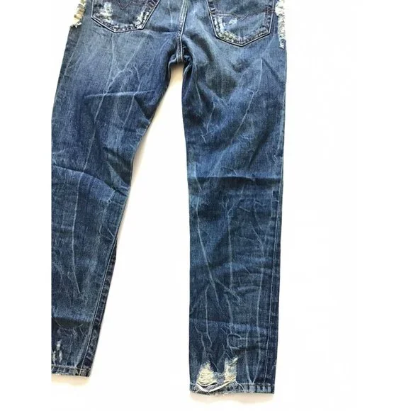 $298 Diesel Men’s Mharky Slim Skinny Cropped Jeans 084ZM Destroyed Size W28